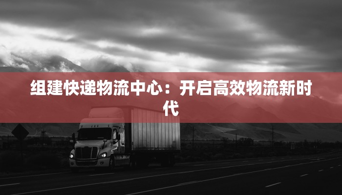 组建快递物流中心：开启高效物流新时代