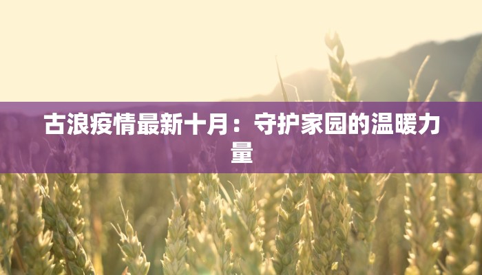 古浪疫情最新十月：守护家园的温暖力量