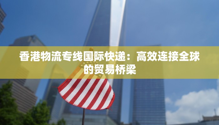香港物流专线国际快递：高效连接全球的贸易桥梁